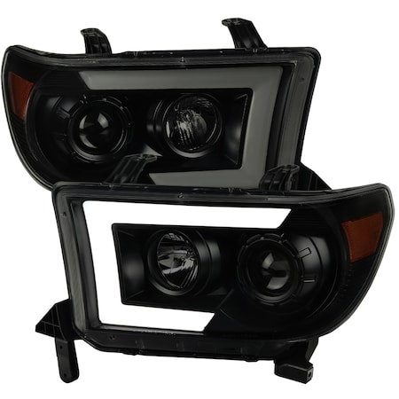 Spec-D Tuning 07-13 Toyota Tundra Projector Headlights With Amber Reflector 2LHP-TUN07SM-SQ-RS